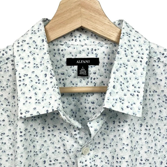 Alfani Floral Print Long Sleeve Button Up Shirt Mens Size Large Cotton NWT - Picture 3 of 9